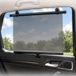 Manual Roll-Up Mesh Car Sunshades with Suction Cups 2 Pack