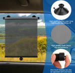 Manual Roll-Up Mesh Car Sunshades with Suction Cups 2 Pack - Image 2